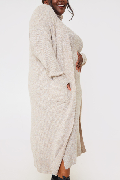 Recycled Knitted Co Ord Maxi Cardigan