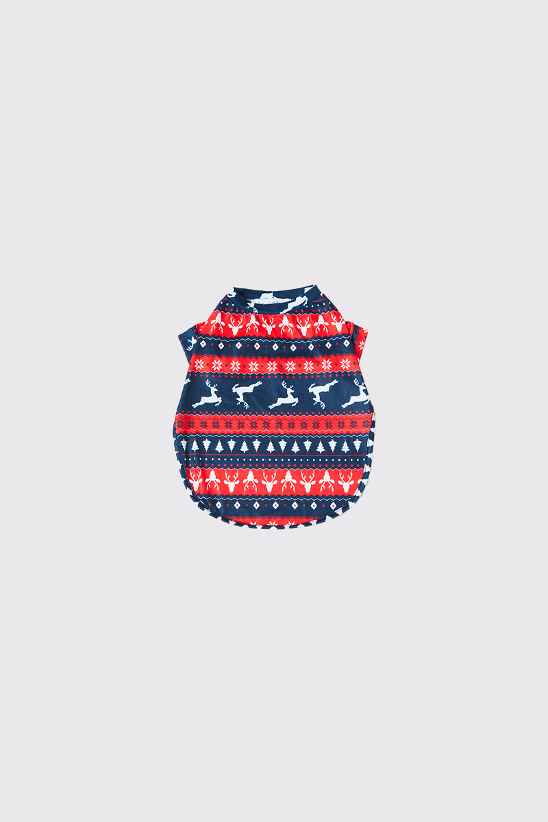 Reindeer Stripe Fairisle Dog PJ