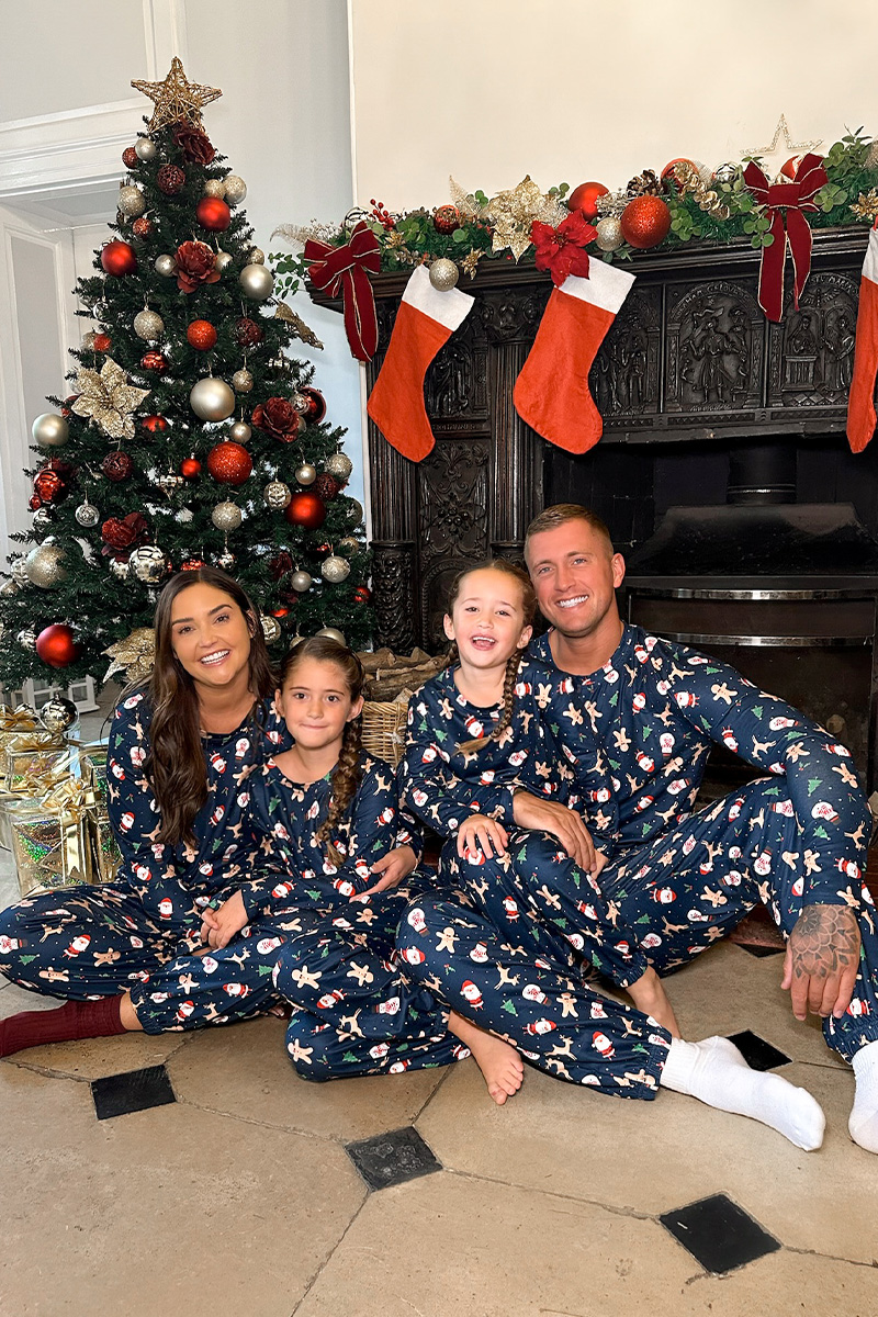 Kids Santa/Gingerbread Man Print Matching Family PJ Set