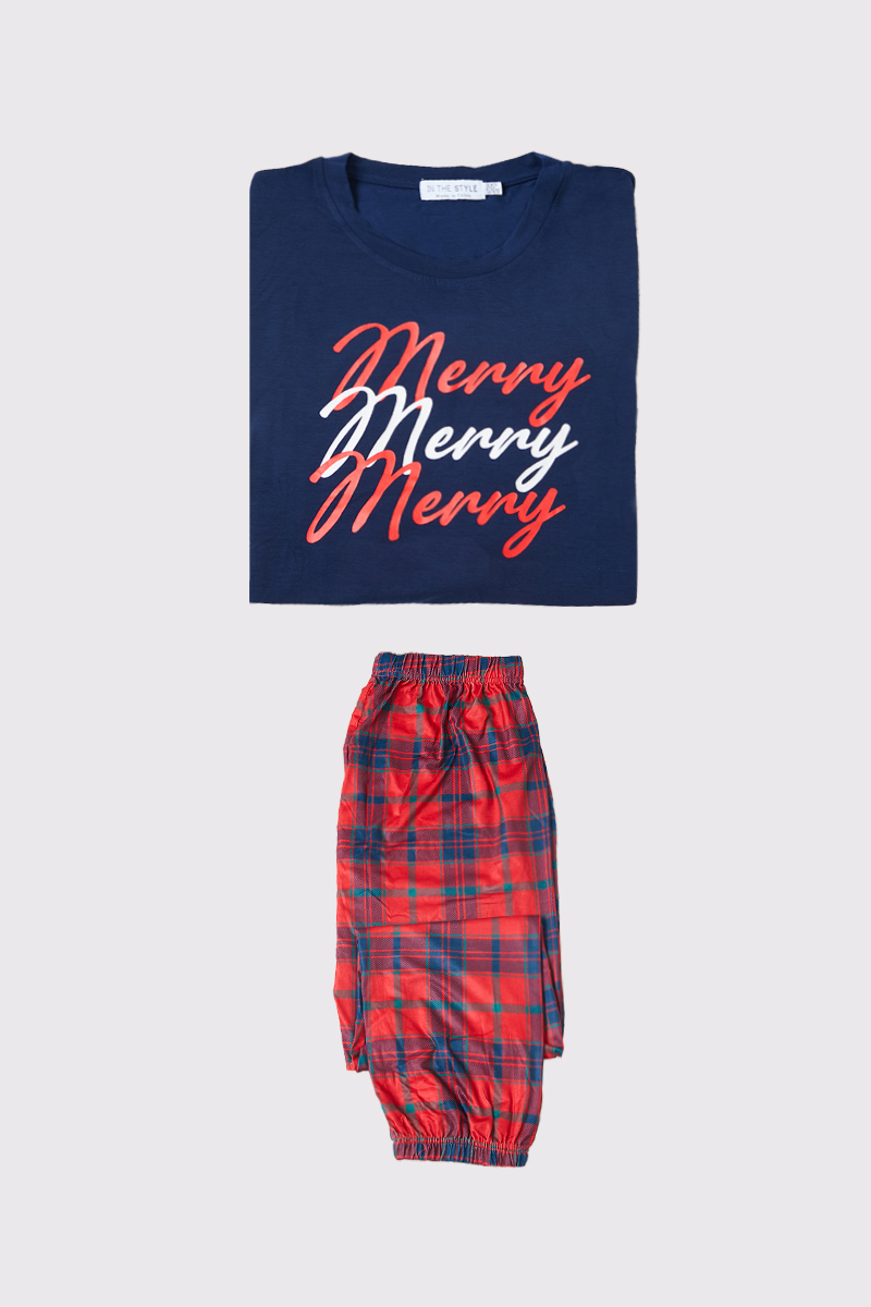 Womens 'Merry' Tartan Print Matching Family PJ Set