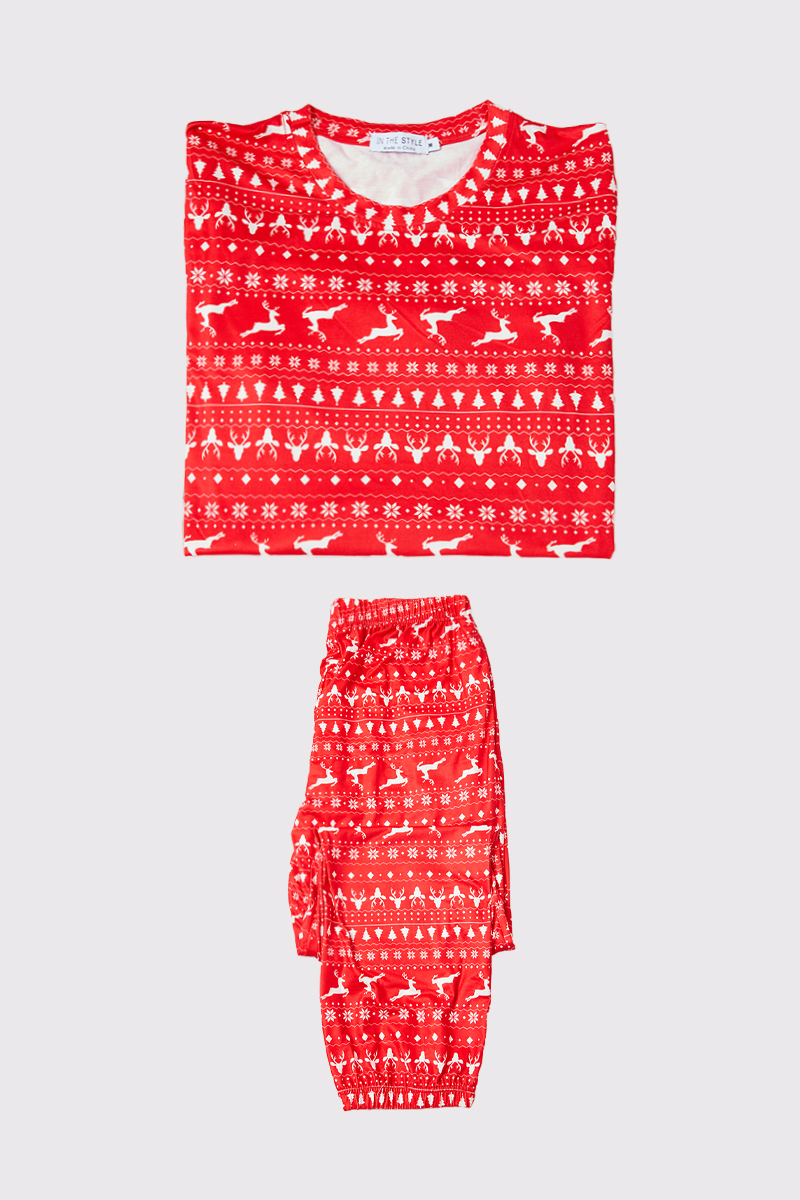 Mens Reindeer Fairisle Matching Family PJ Set