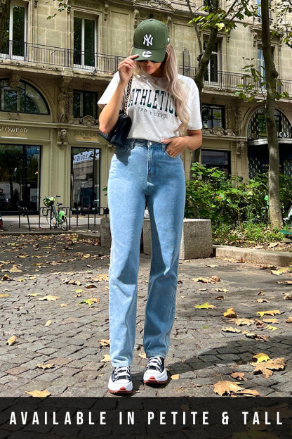 Light Wash Straight Leg Jeans
