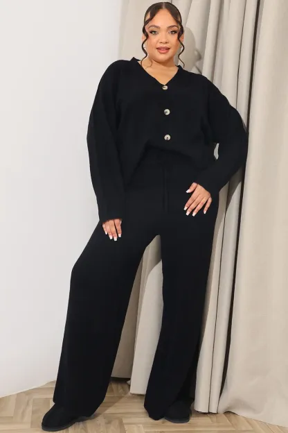 Wide Leg Knitted Co-Ord Trouser