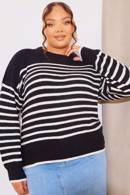 Monochrome Knitted Stripe Jumper