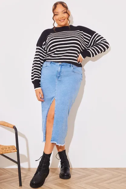 Monochrome Knitted Stripe Jumper