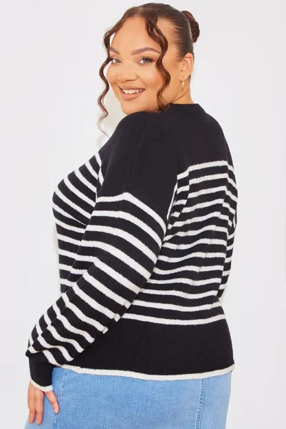 Monochrome Knitted Stripe Jumper