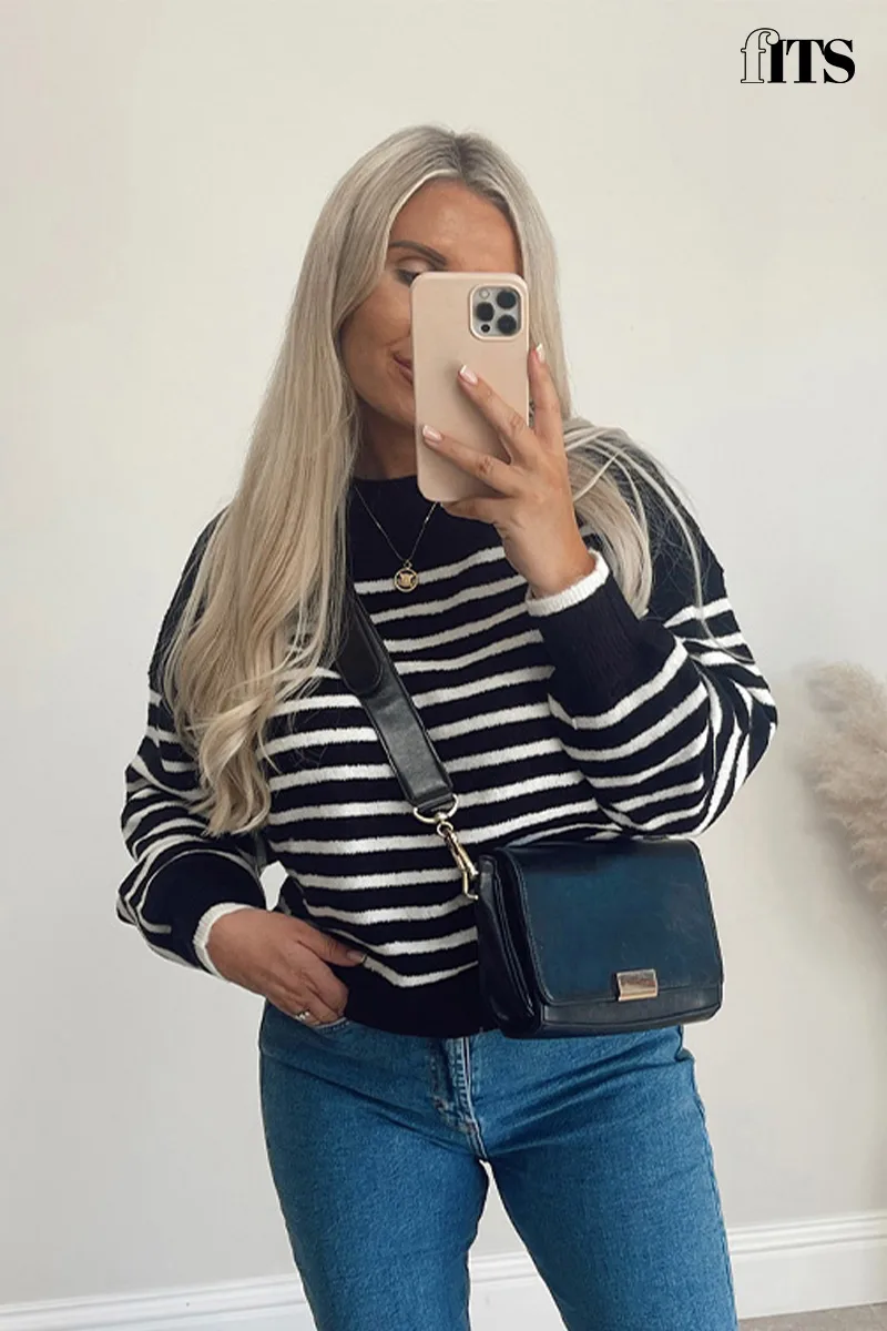 Monochrome Knitted Stripe Jumper