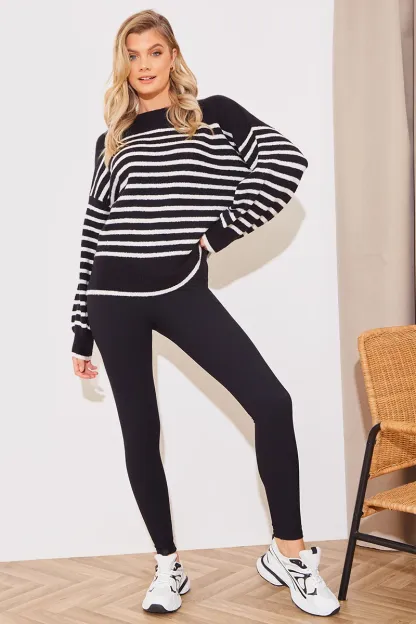 Monochrome Knitted Stripe Jumper