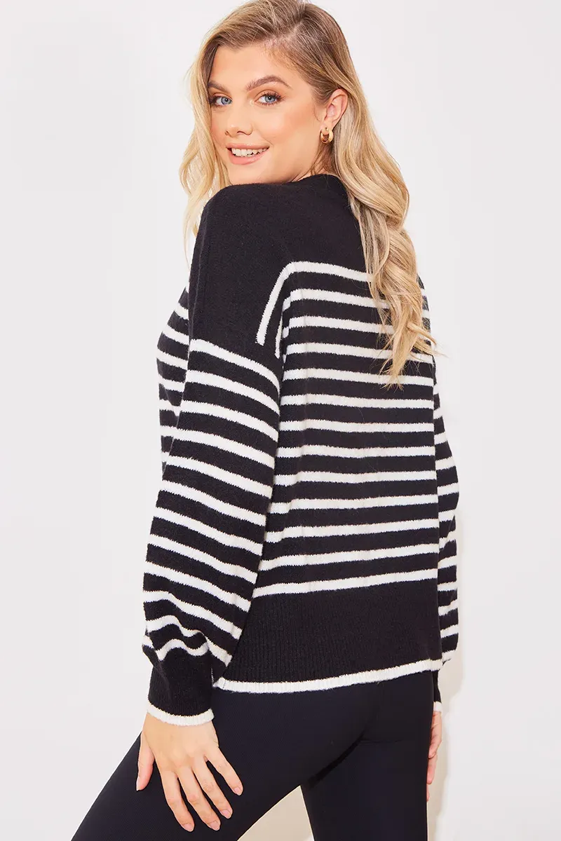 Monochrome Knitted Stripe Jumper