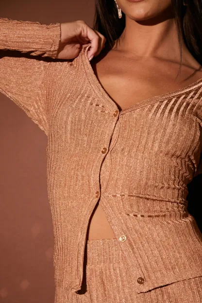 Metallic Cardigan Top
