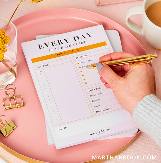 Martha Brooks daily checklist