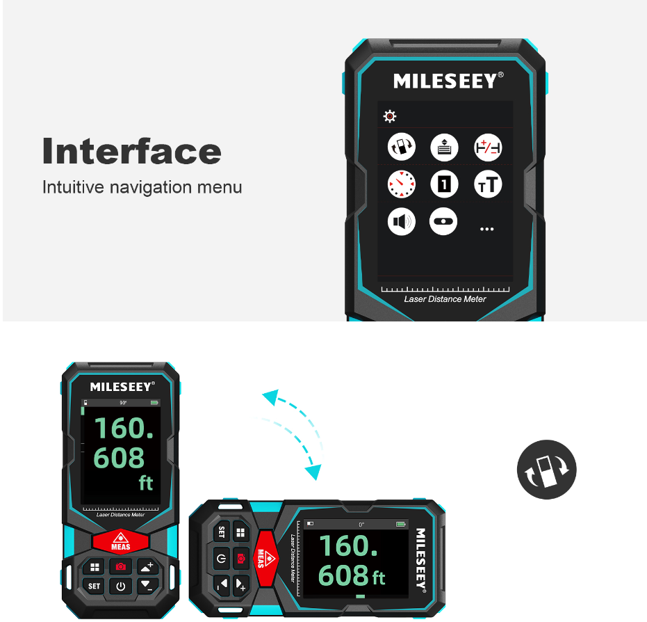 laser measuring device display