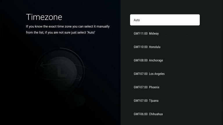 vseebox Select Time Zone