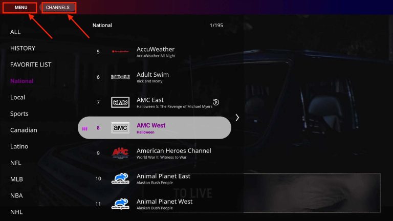 vSeeBox Heat Live normal EPG
