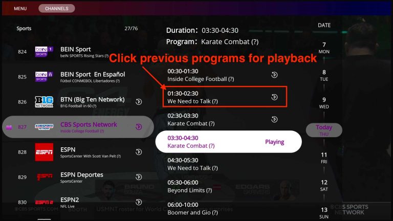 Playback from VSEEBOX Normal EPG Access
