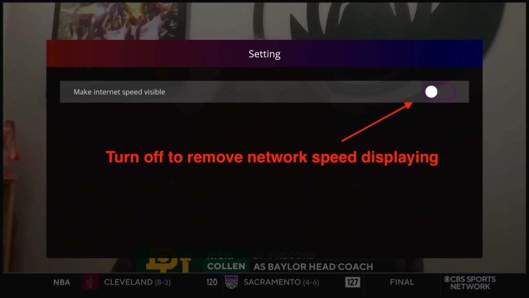 VSEEBOX HOW TO REMOVE THE NETWORK SPEED DISPLAYING ON THE TOP RIGHT CORNER