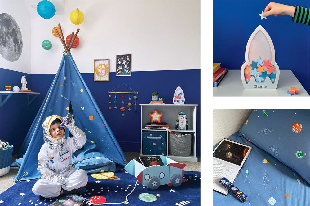 Space themed decor for kids