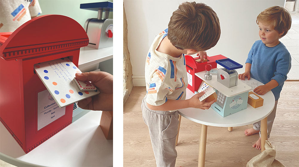 Wooden toy post office