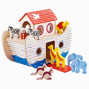 Wooden toy noah's ark