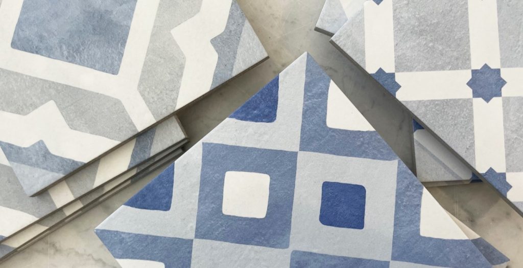 Mykonos blue pattern tiles