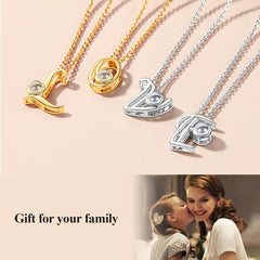 Personalized Initial Photo Projection Necklace