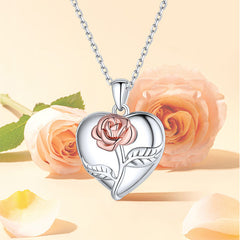 Personalized Rose Heart Locket