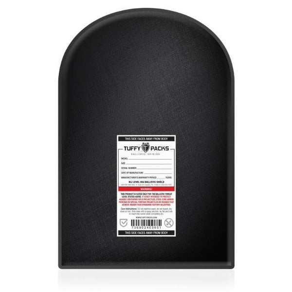 TUFFYPACKS 11" X 14" BALLISTIC SHIELD LEVEL IIIA BULLETPROOF BACKPACK INSERT