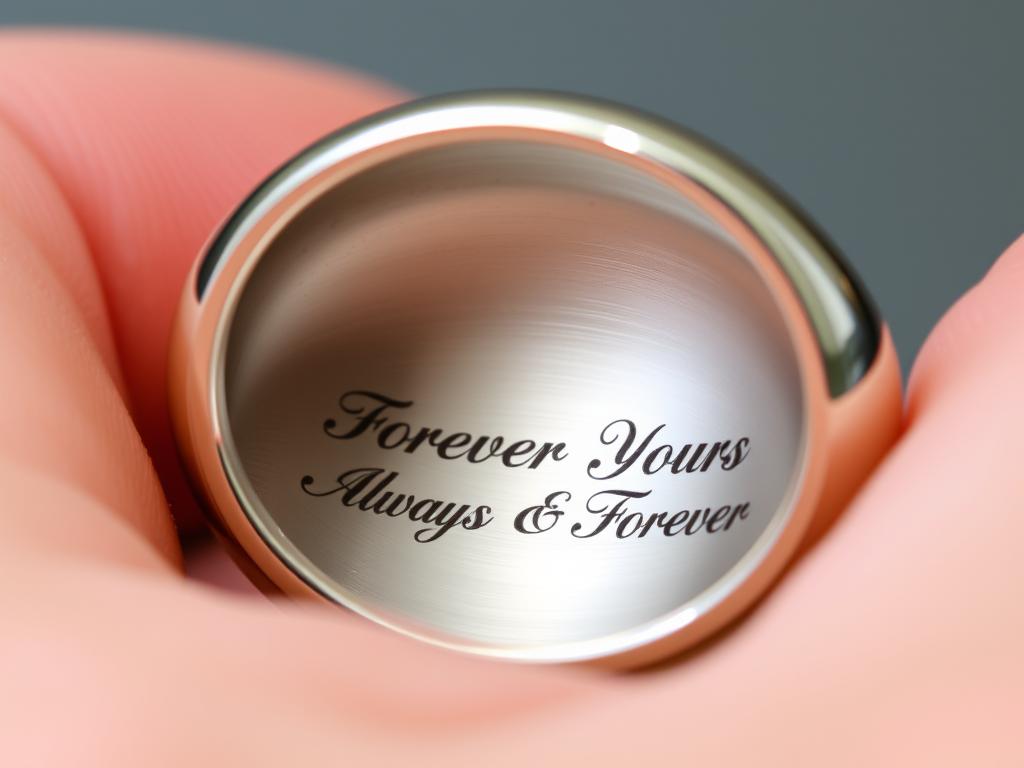 Engraved promise rings for couples with personalized messages