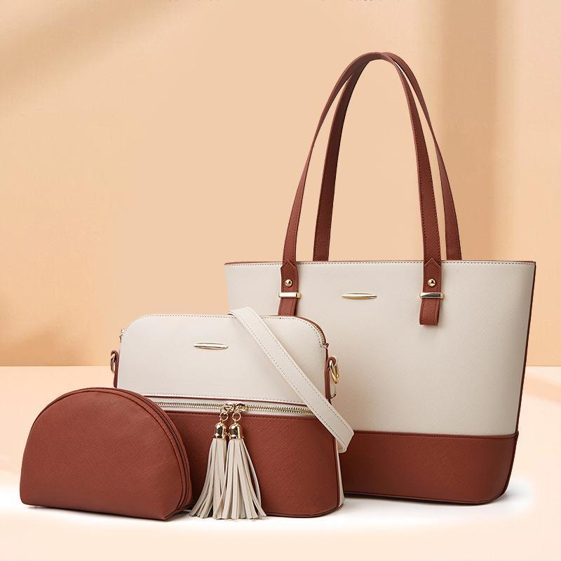 3PCS Retro Large Capacity Handbag Tote Bag Set mySite