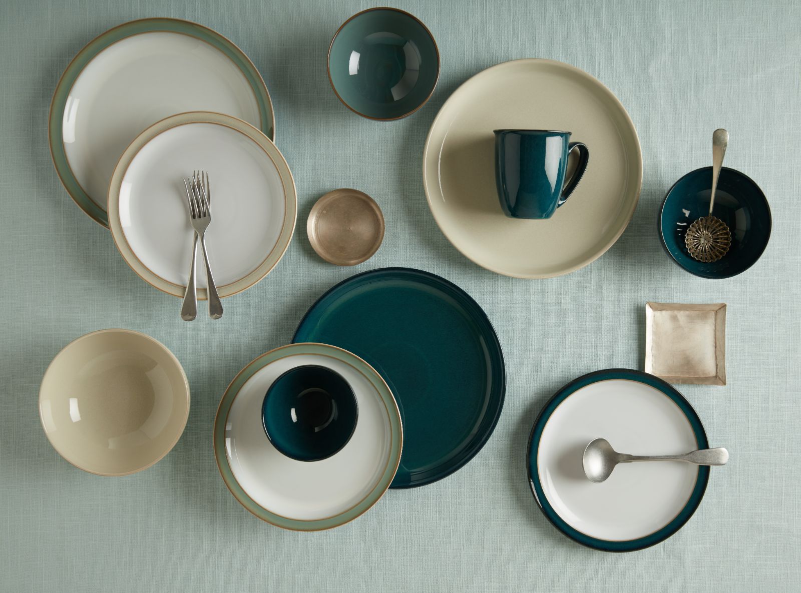 Simple and elegant neutral tableware for Easter