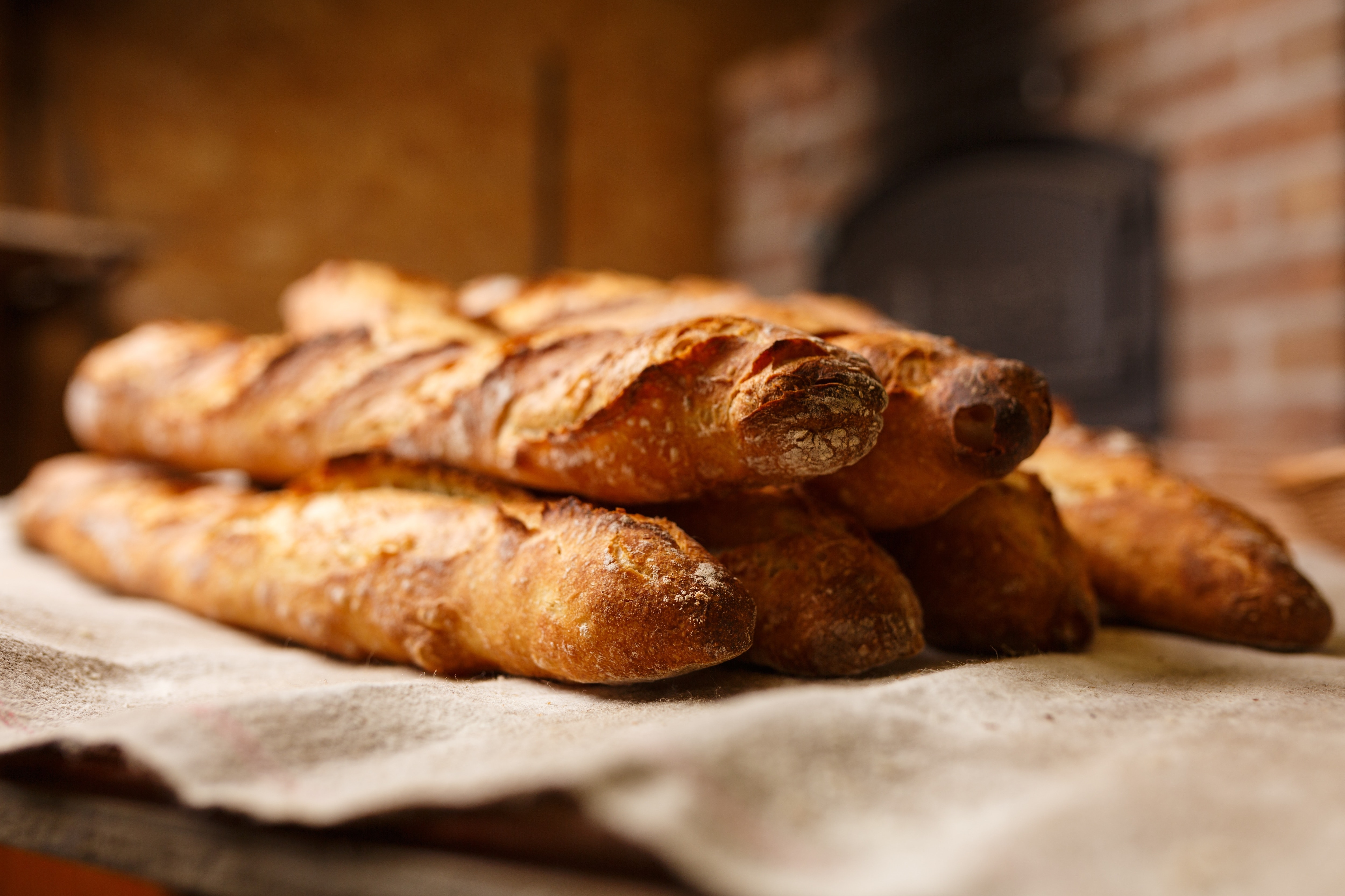 Freshly baked baguettes Freshly baked baguettes