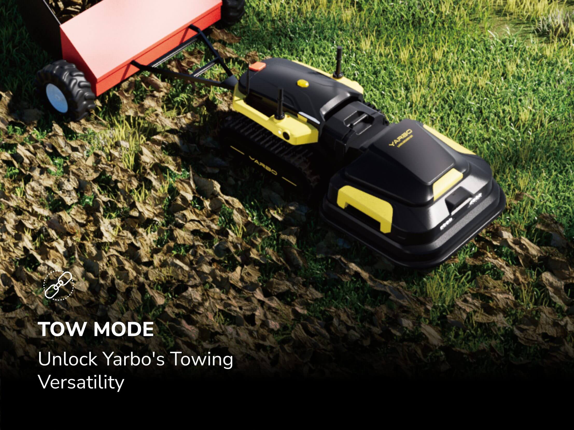 Move garden debris or equipment with Yarbo's tow mode.
