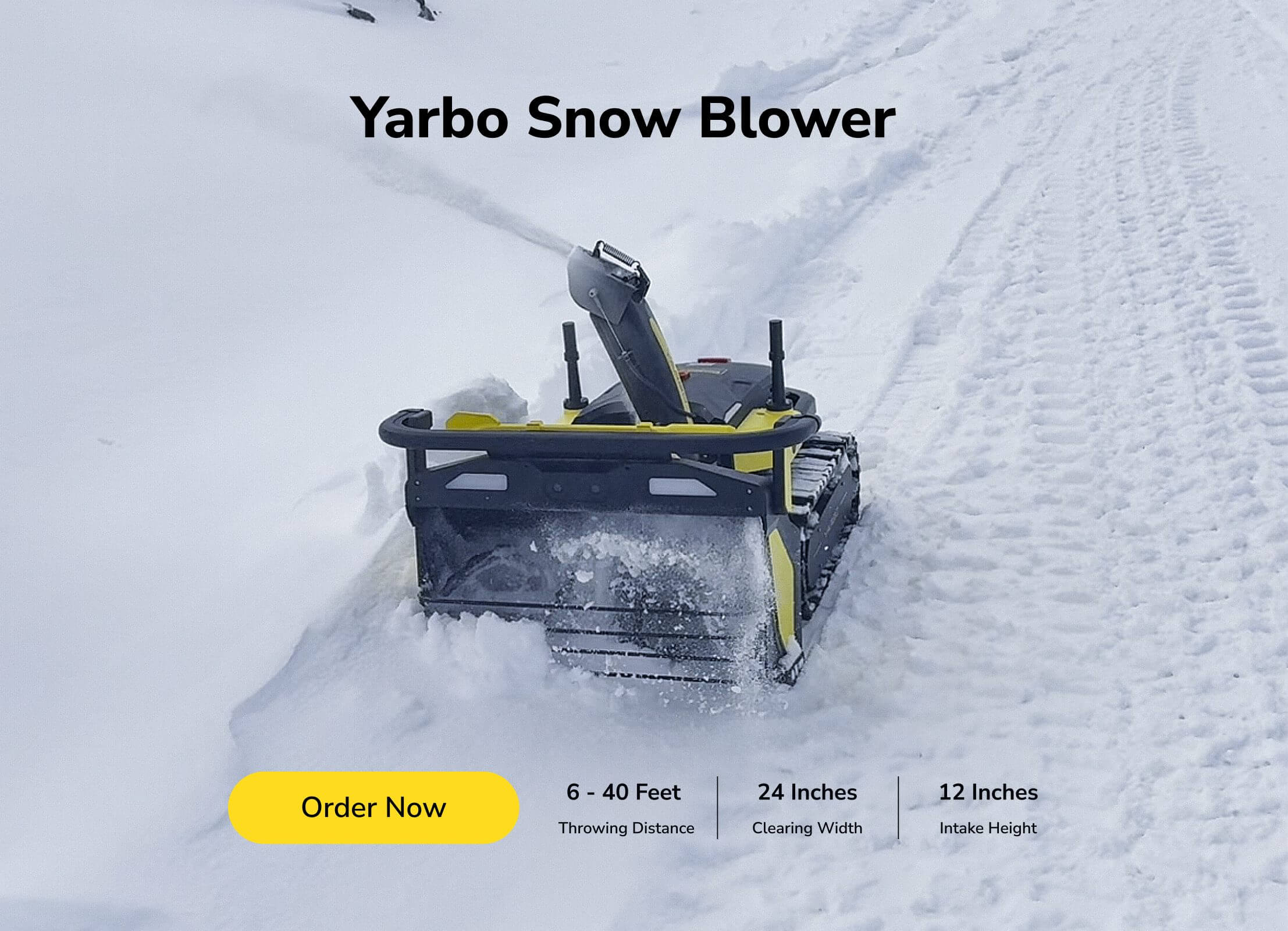 Yarbo electric snow blower ready for winter snow clearing.