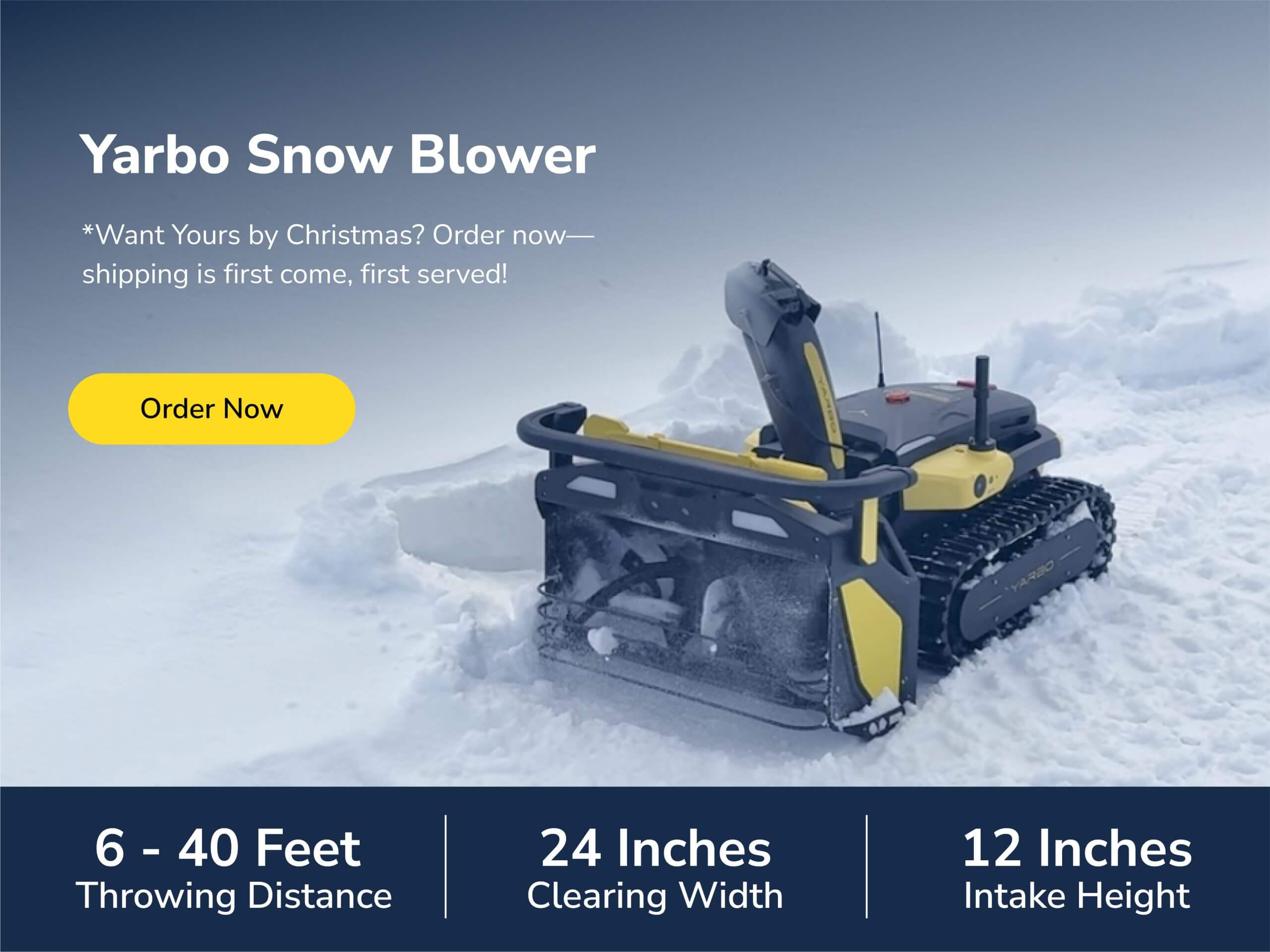 Yarbo snow blower promotion.