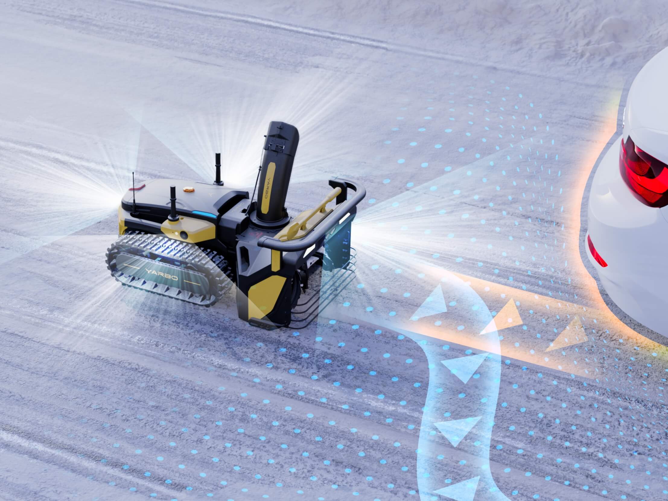 Yarbo snow blower ad encouraging users to place an order.