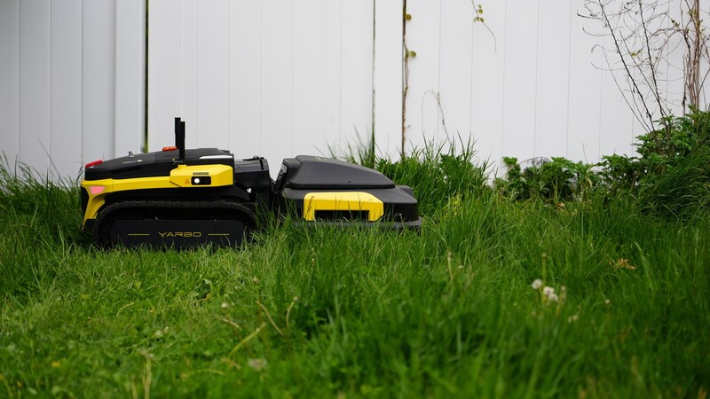 Yarbo Robotic Mower Cutting Tall Grass