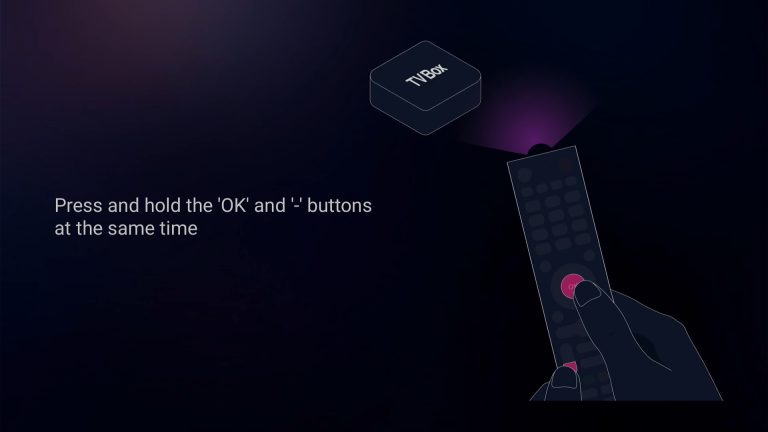 Press and hold the 'OK' and '"' buttonsat the same time