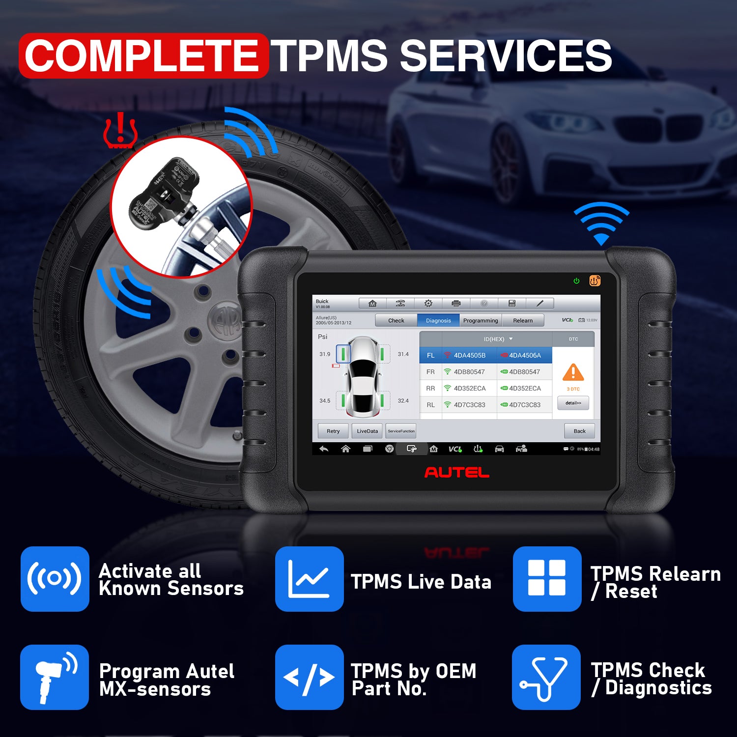Autel MaxiTPMS TS608 tpms function