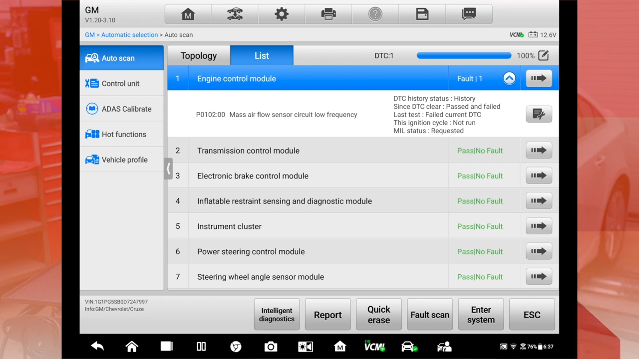 Autel Ultra intelligent diagnostic step 3 picture