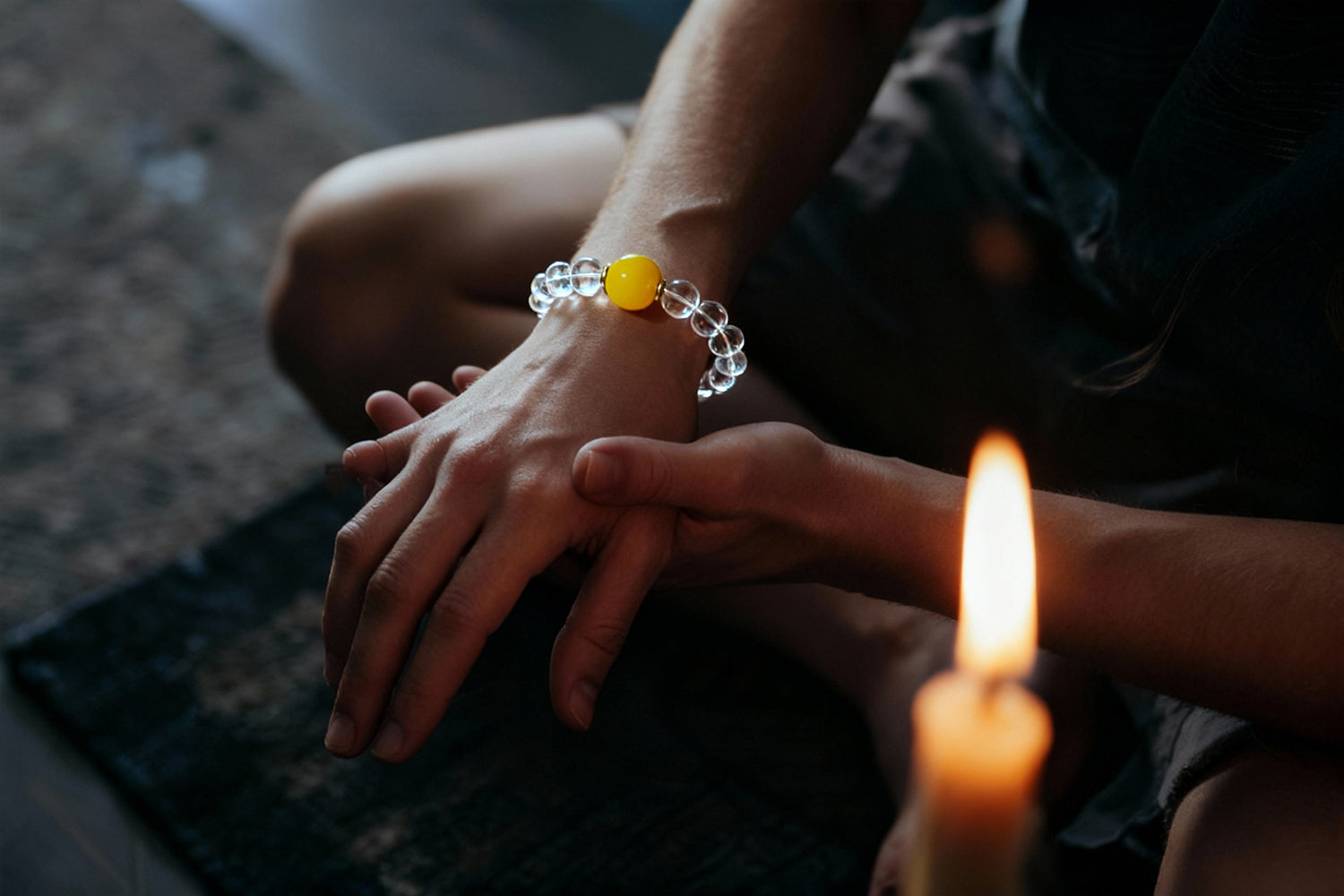 Blaze Dream AI Companion Bracelet with Black Gold Super Seven and South Red Agate