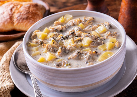 Clam chowder with potatoes
