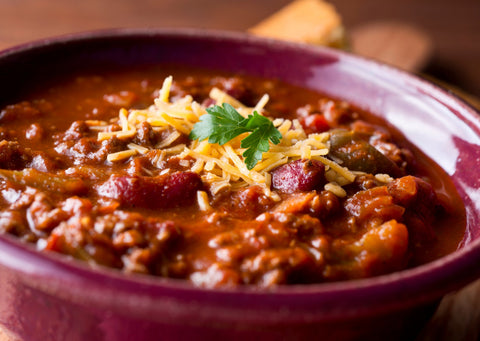 Chili Bowl with beef chili and beans