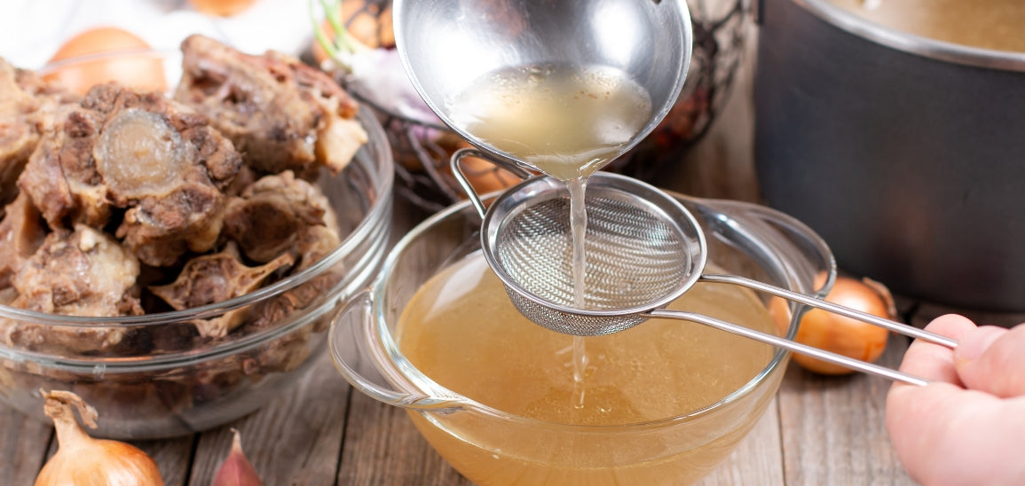 broth is made with more meat than bone, and it’s seasoned. It’s lighter than stock and ready to sip on its own or use in quicker soups and rice dishes.