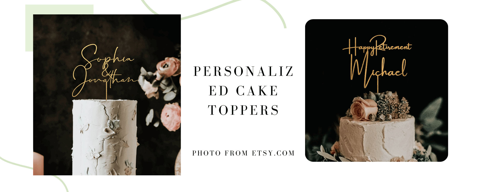 Personalized Cake Toppers from Etsy