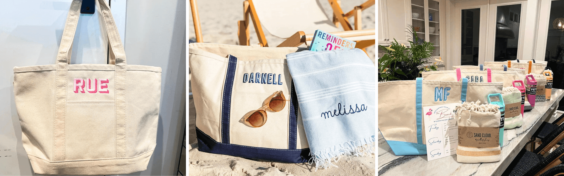 Embroidered Totes & Makeup Bags