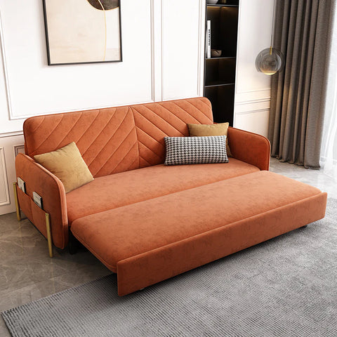 orange fabirc sofa bed under 1000 for living room