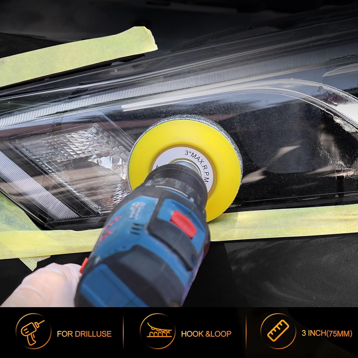 Sandpaper for sanding headlights