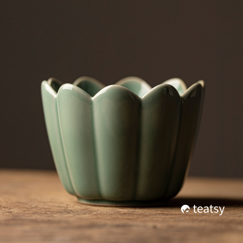 "Lotus" - Handmade Antique Style Yue Kiln Celadon Tea Basin-TeaTsy - For A Good Cup of Tea