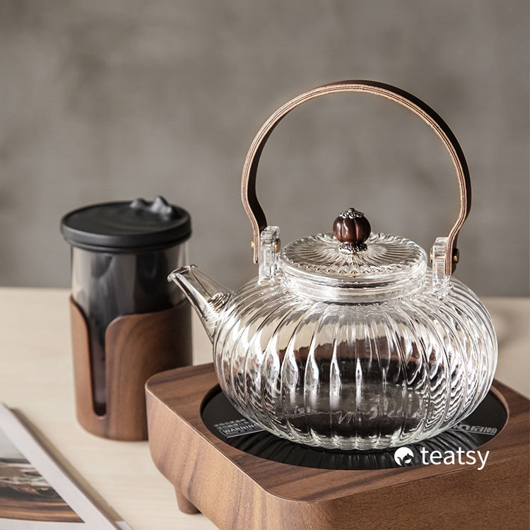Thickened High-grade Borosilicate Glass Heat-Resistant Teapot With Wooden Handle-TeaTsy - For A Good Cup of Tea