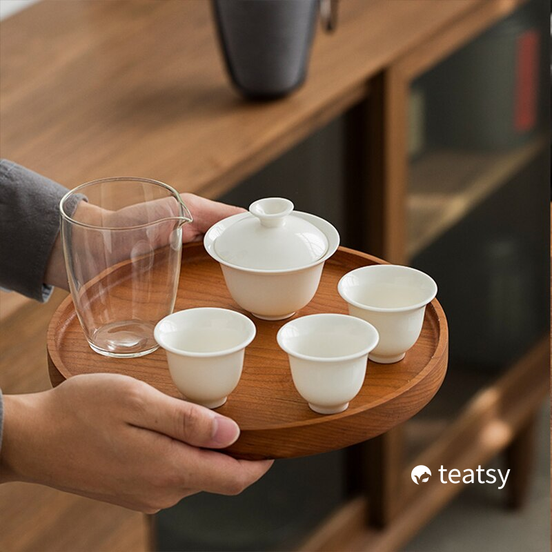 Portable Dehua White Porcelain Travel Tea Set-TeaTsy - For A Good Cup of Tea